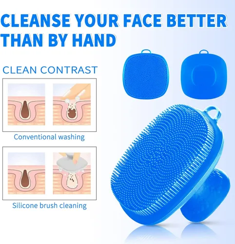 Miniatura 6 de Cepillo exfoliante facial de silicona para hombres, cepillo de limpieza facial de silicona, cepillo de lavado facial de silicona manual impermeable