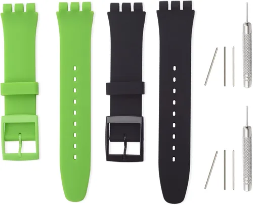 Miniatura 6 de Bandas de silicona para Swatch de 0.67 pulgadas, 0.79 pulgadas, 0.78 pulgadas, correas de reloj de repuesto ajustables impermeables, correas de Azul
