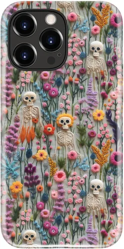 Miniatura 13 de Funda para iPhone 12 Mini, compatible con carga inalámbrica, protección de doble capa con elegante diseño de flores silvestres, silicona suave +