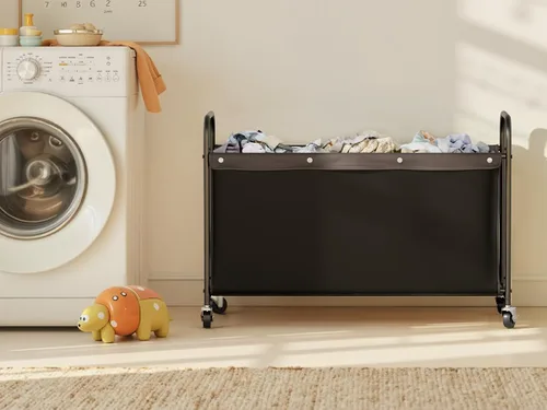 Miniatura 4 de StorageWorks Caja de juguetes con ruedas para niños, baúl grande de almacenamiento y organizador de juguetes de 135 litros, caja de juguetes de Negro