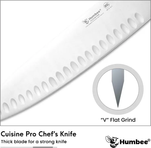 Miniatura 2 de Cuchillo de chef certificado NSF de 12 pulgadas, cuchillo de cocina de acero inoxidable de alto carbono con mango ergonómico codificado por