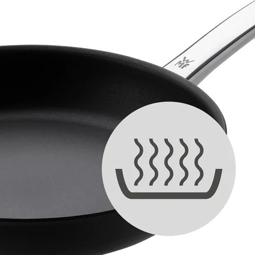 Miniatura 7 de WMF Sartén profesional para carnes de 11.0 in, ideal para sellar, material multicapa, control de calor rápido, sartén recubierta Negro