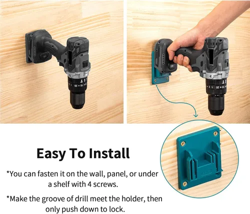 Miniatura 3 de Soporte de montaje para brocas compatible con taladros Makita de 18V de iones de litio, herramientas de ABS resistentes para colgar en la pared