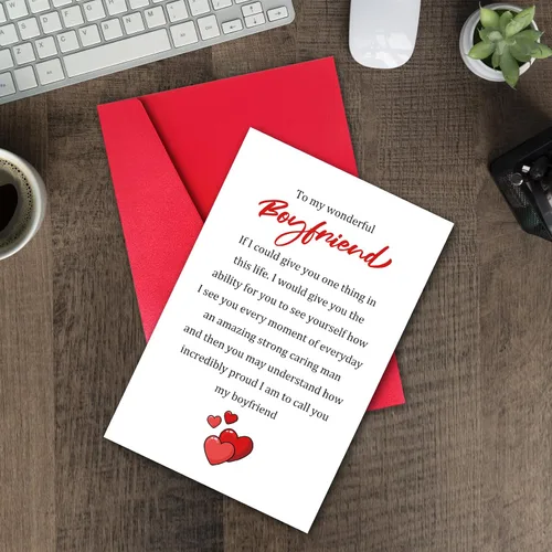 Miniatura 6 de TQDaiker Preciosa tarjeta del día de San Valentín para novio, dulce tarjeta de Vday para él, prometido, tarjeta de amor sincero para novio, To My