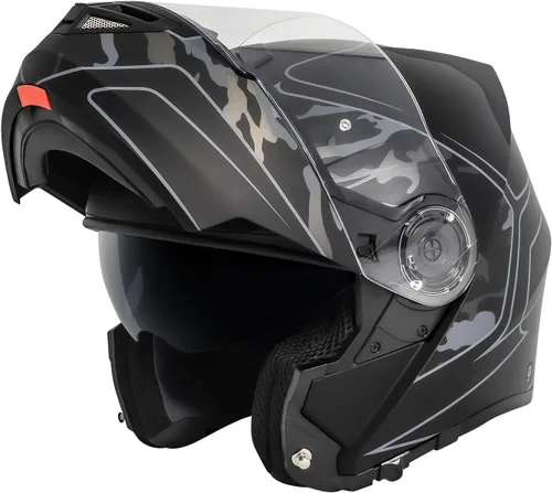 Miniatura 13 de VCAN VX28 Casco modular de motocicleta abatible de cara completa, aprobado por DOT, almohadilla Coolmax para mejillas y listo para OTG