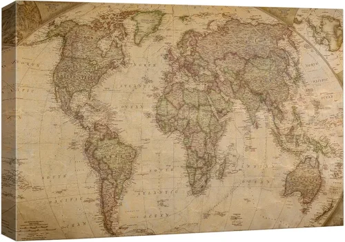 Miniatura 24 de wall26 - Cuadro en lienzo para pared, bandera americana sobre mapa de Estados Unidos en panel de madera, ilustraciones culturales de arquitectura