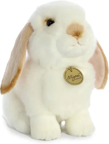 Aurora® Adorable conejo de peluche Miyoni® con orejas Lop - Detalle realista - Compañerismo apreciado - Bronceado 11 pulgadas