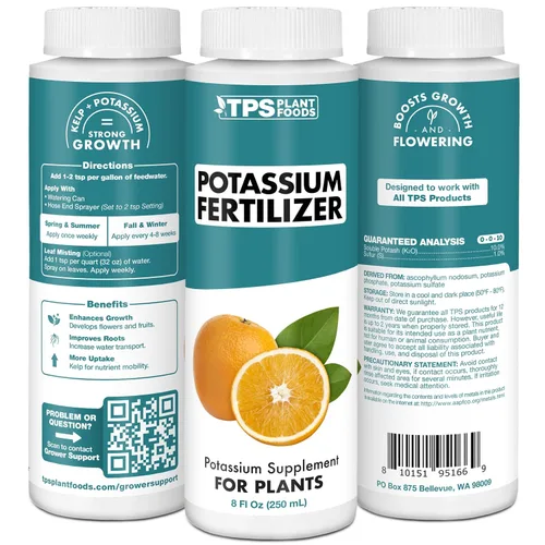 Miniatura 2 de TPS NUTRIENTS Fertilizante de Potasio para Plantas, Promueve el Crecimiento, Brotación y Floración, Alimento Vegetal Líquido 8 oz (250mL)