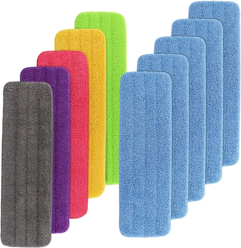 Miniatura 9 de Almohadillas de repuesto para trapeador Rubbermaid Commercial de 18 y 17 pulgadas, paquete de 10 repuestos reutilizables de limpieza comercial