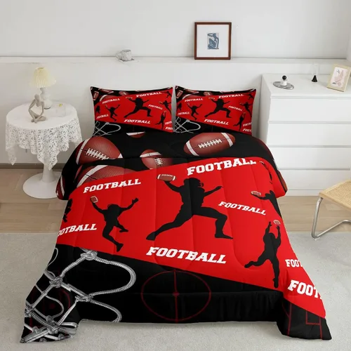 Miniatura 9 de Juego de ropa de cama de hockey sobre hielo para niños, adolescentes y adultos, juegos de edredón de disco de hockey, regalo para fanáticos
