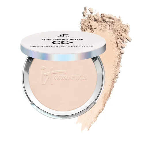 Miniatura 8 de IT Cosmetics CC+ Airbrush Perfecting Powder Foundation - Base de maquillaje en polvo prensado de cobertura ligera a completa, difumina poros