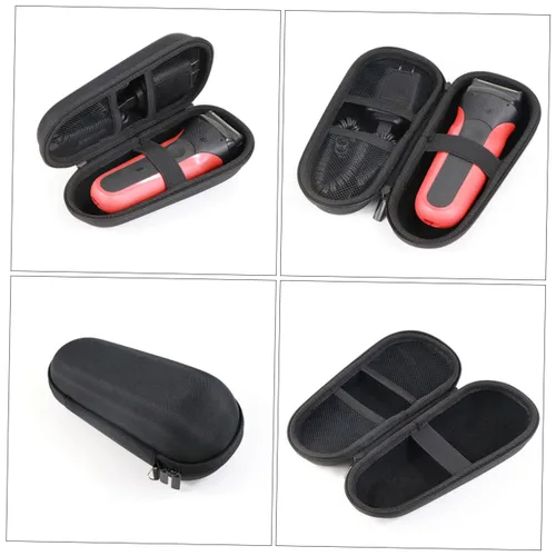 Miniatura 9 de Angoily Bolsa de almacenamiento portátil para cortapelos con doble cremallera, organizador de viaje para afeitadoras y herramientas de aseo