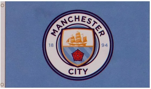 Miniatura 2 de Bandera de fútbol oficial del Manchester City FC, regalo de 5 x 3 pies