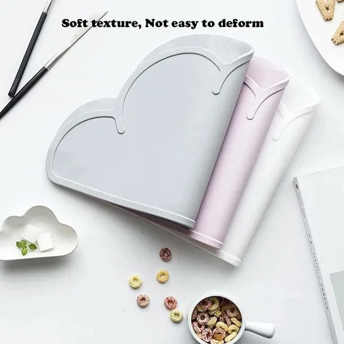 Miniatura 4 de Love Dream Tapete de silicona para alimentación de mascotas con borde elevado, antideslizante, impermeable, mantel individual para perros y gatos