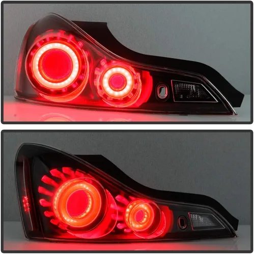 Miniatura 5 de ACANII - Para Infiniti G37 / Q60 Coupé 2008-2015, carcasa negra, tubo LED 3D, luces traseras, montaje de lámparas de freno izquierda y derecha