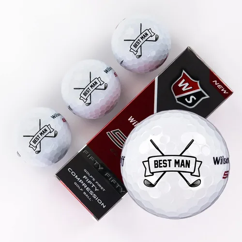Miniatura 7 de Wilson - Funda de 3 pelotas de golf personalizadas para hombres, regalo de padrinos de boda, regalos para el padre de la novia, diseño personalizado