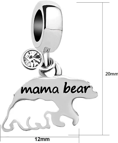 Miniatura 2 de KunBead Mama Bear Mom - Abalorio de cuentas para pulseras para mujer, piedra natal, cuentas de cristal