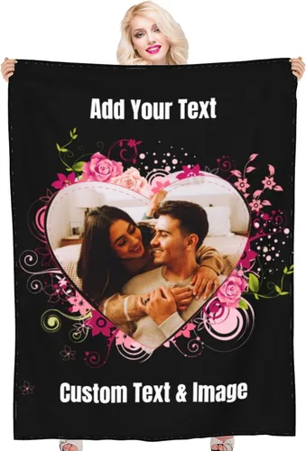 Manta de fotos personalizada con texto fotográfico, mantas personalizadas, regalos personalizados para cumpleaños, aniversario, graduación