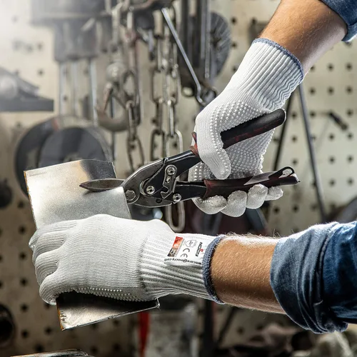 Miniatura 2 de NoCry Guantes de trabajo resistentes a los cortes: guantes duraderos resistentes a cortes con puntos de agarre, guantes de corte de nivel 5
