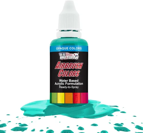 Miniatura 48 de U.S. Art Supply Opaque Lake Blue - Pintura acrílica para aerógrafo con efectos especiales, 8 onzas, lista para rociar, pintura con pincel de aire a