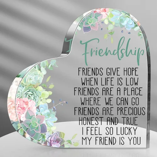 Miniatura 12 de Spiareal Regalo para Amiga Amistad Mujeres Amiga Amistad Cumpleaños Regalo de Ánimo Corazón de Acrílico Mariposa Recuerdo Pisapapeles para Casa