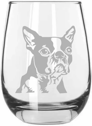 Miniatura 158 de Sakhalin Husky Dog - Copa de vino grabada personalizada de 15.25 onzas sin tallo