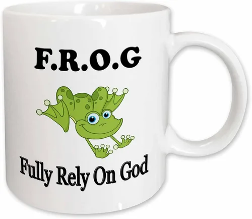 Miniatura 10 de 3dRose - Rana confía plenamente en dios - Taza - (taza-149833-4)