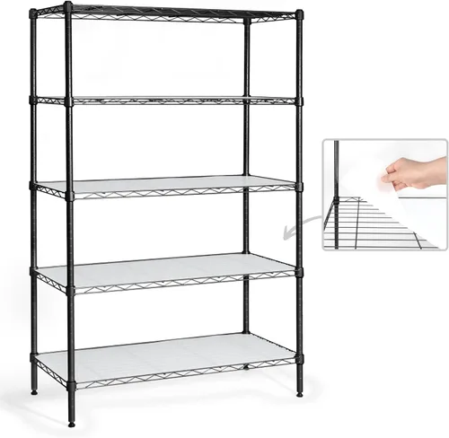 Miniatura 12 de CAPHAUS NSF Unidad de Estantería de Alambre de Altura Ajustable con Forro, Estantería de Almacenamiento de Sótano, Estantes de Almacenamiento de 5