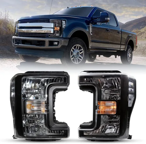 Miniatura 9 de Par de ensambles de faros ROXX compatibles con [2017 2018 2019 FORD F-250 F-350 F-450 F-550] SUPER DUTY, ensamble de proyector de faros, DRL