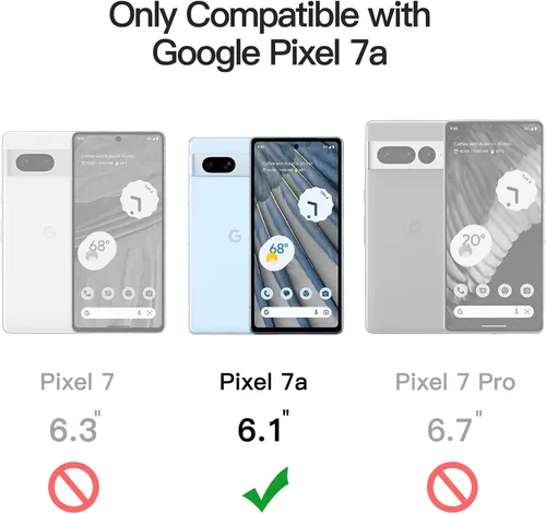 Miniatura 2 de JETech Funda para Google Pixel 7a de 6.1 pulgadas 2023, no se pone amarillenta, a prueba de golpes, funda protectora para teléfono, parte trasera