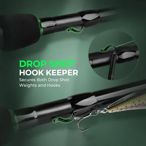 Miniatura 7 de KastKing Zephyr Dual Tip Fishing Rod, Lightweight KastFlex IM6 Graphite Spinning & Casting Rod with Zirconium Oxide Ring Guides, Hook Keeper, EVA