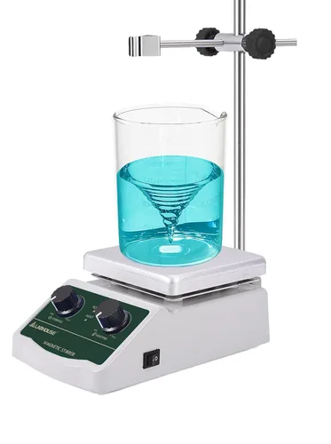 Miniatura 8 de Placa de Agitación Magnética Calentada 300℃/ 572℉ 2L Mezclador Calentado 2000RPM para Laboratorio con Soporte, Juego de Agitador Magnético