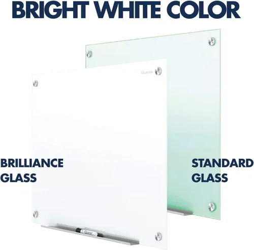 Miniatura 3 de Quartet Pizarra de borrado en seco, pizarra magnética de 48" x 48", tablero de vidrio para pared, Infinity, blanco brillante (G24848W)
