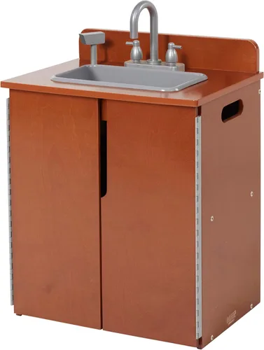 Miniatura 10 de Chef's Station - Fregadero de cocina de madera para niños, cocina de juguete, natural