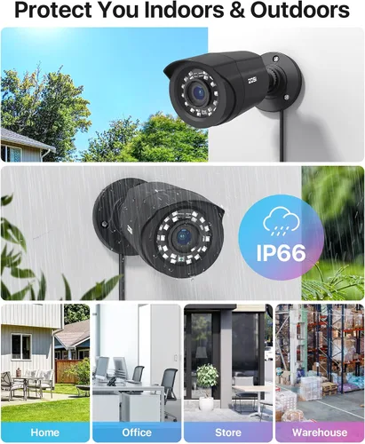 Miniatura 2 de ZOSI Sistema de cámara de seguridad para el hogar 3K 5MP Lite con detección de vehículos humanos AI, H.265+ DVR de vigilancia de 8 canales y 4