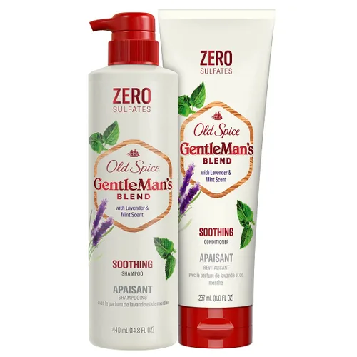 Old Spice Set de champú y acondicionador sin sulfato para hombre con aroma a lavanda y menta, Gentleman's Blend (14.8 onzas líquidas y 8 onzas