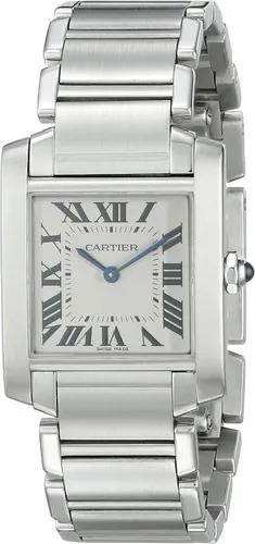 CARTIER Reloj de cuarzo plateado WSTA0005 con pantalla analógica para mujer, plateado, Movimiento de cuarzo