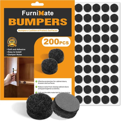 Miniatura 13 de Topes de fieltro para puertas de gabinete - Almohadillas pequeñas de fieltro para puertas de gabinete, 3/8" de diámetro 200 piezas, 5 mm de grosor