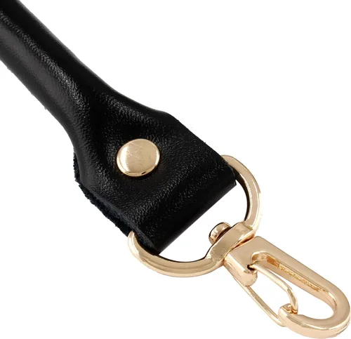 Miniatura 2 de Piutouyar Correas de cuero genuino negro para monederos, correa de cuero corta de 15.7 pulgadas, repuesto de asa de bolso para bolso, bolsa