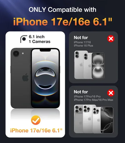 Miniatura 441 de Diaclara Funda diseñada para iPhone 16, mejorada [protección completa de la cámara], carcasa resistente de cuerpo completo con protector de pantalla