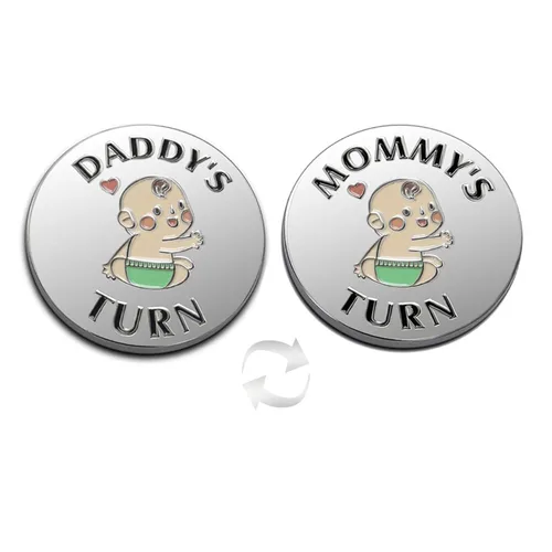 Miniatura 13 de Regalos divertidos para papá y mamá, moneda divertida para tomar decisiones, nuevo regalo de bebé para padres, mamá, papá, embarazo, mujeres