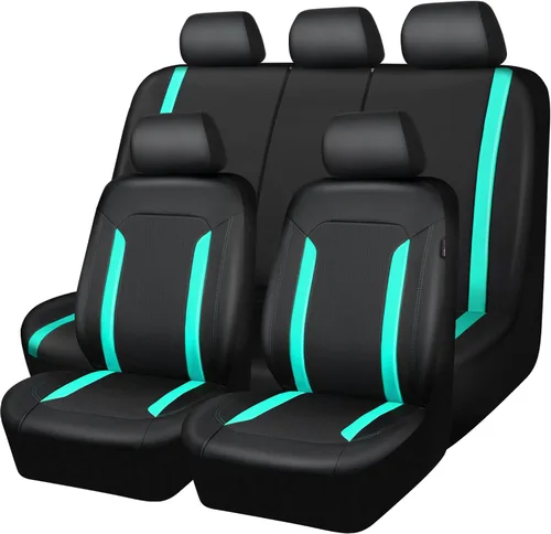 Miniatura 8 de CARPASS - Juego completo de fundas de cuero para asientos de auto, lujosas fundas de PU para automóvil, fundas impermeables para asientos de auto