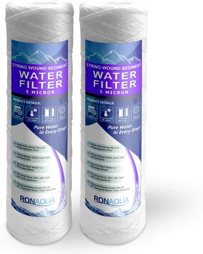 Miniatura 7 de Ronaqua Cartucho de filtro de agua para sedimentos de 5 micrones de cadena herida 10 Inc. x 2.5 Inc. Un reemplazo para cualquier sistema de ósmosis