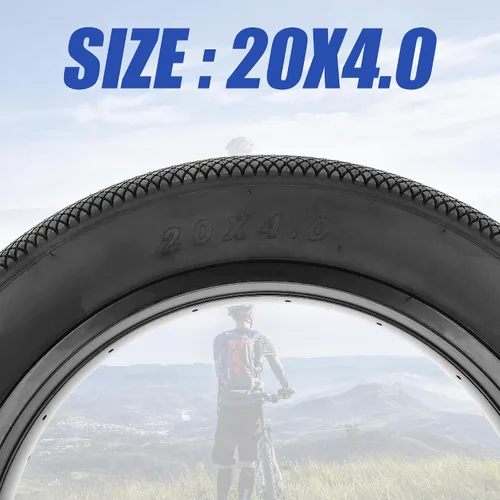 Miniatura 5 de Neumático de bicicleta Fat Bike de 20 x 4 pulgadas, 26 x 4 pulgadas, neumático de bicicleta de repuesto compatible con neumáticos de bicicleta