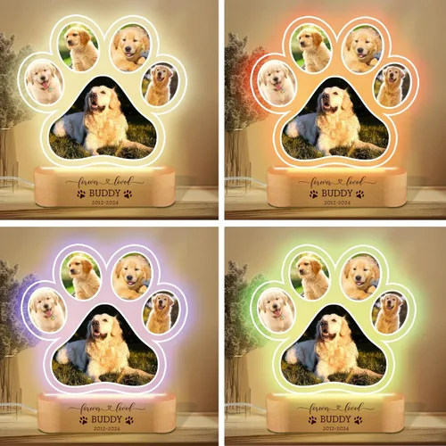 Miniatura 2 de LOVELYPOD Luz nocturna personalizada con foto de perro, regalo conmemorativo para perros, placa conmemorativa para mascotas, regalo de foto