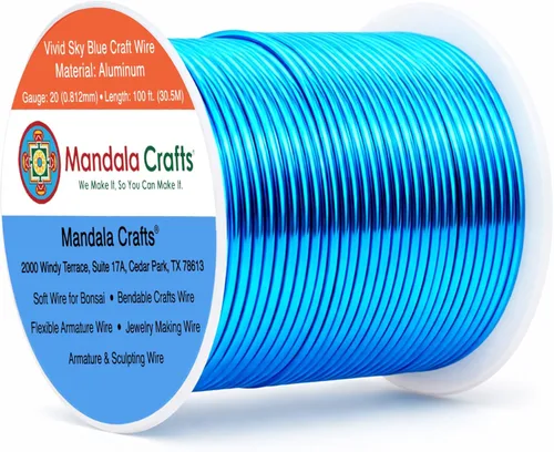 Miniatura 396 de Mandala Crafts - Alambre de aluminio anodizado de 8 calibre para hacer joyas - 9.75 m de alambre flexible negro colorido - Flexible para bonsái