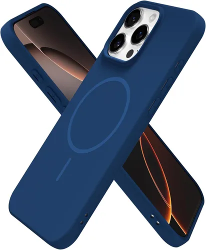 Miniatura 13 de oakxco Funda de silicona Mag Safe para iPhone 17 Pro Max, funda magnética delgada y fina compatible con carga inalámbrica MagSafe, bonita funda Negro