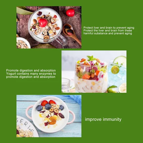 Miniatura 5 de Cryfokt Máquina para hacer yogurt, ahorro de energía, máquina para hacer yogurt, contenedor de acero inoxidable, compacto para cocina