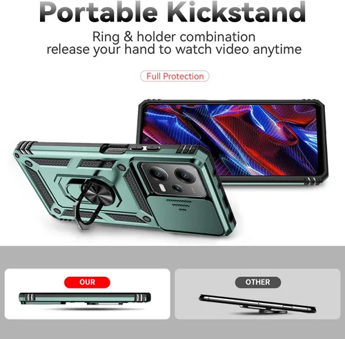 Miniatura 2 de Funda para Xiaomi Redmi Note 12 Pro 5G, con cubierta deslizante para lente de cámara, funda para Xiaomi Poco X5 Pro 5G, funda anticaída de absorción