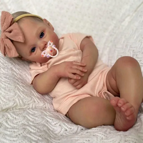 Miniatura 7 de Angelbaby Muñecas de bebé Reborn realistas de 20 pulgadas, muñeca de bebé de silicona recién nacida realista para dormir, juegos de muñecas y Rosa